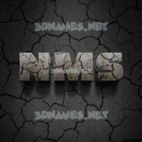 nms in Cracked Stone style - 3D name wallpaper