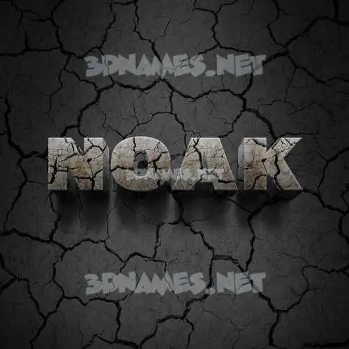 noak in Cracked Stone style - 3D name wallpaper
