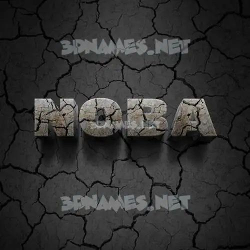noba in Cracked Stone style - 3D name wallpaper