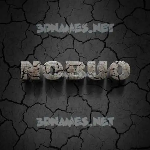 nobuo in Cracked Stone style - 3D name wallpaper