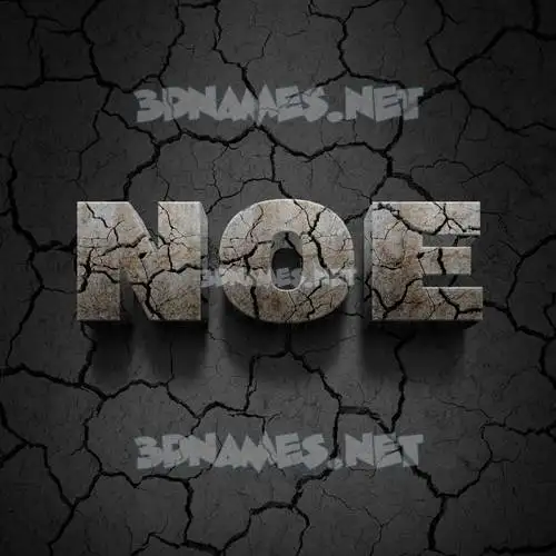 noe in Cracked Stone style - 3D name wallpaper