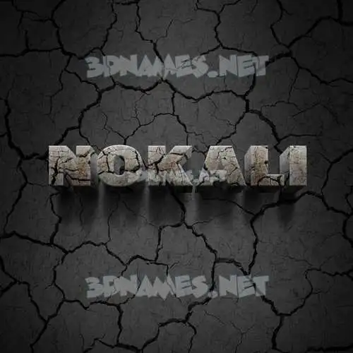 nokali in Cracked Stone style - 3D name wallpaper nokali in Cracked Stone style - 3D name wallpaper