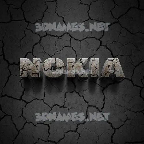 nokia in Cracked Stone style - 3D name wallpaper