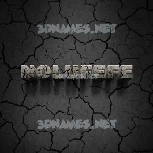 nolufefe in Cracked Stone style - 3D name wallpaper