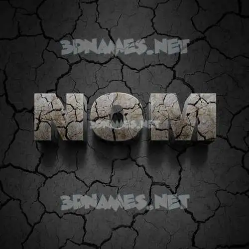 nom in Cracked Stone style - 3D name wallpaper nom in Cracked Stone style - 3D name wallpaper