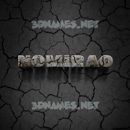 nomirao in Cracked Stone style - 3D name wallpaper