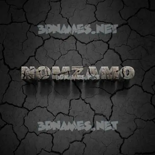 nomzamo in Cracked Stone style - 3D name wallpaper