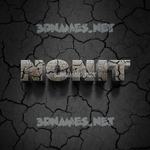 nonit in Cracked Stone style - 3D name wallpaper