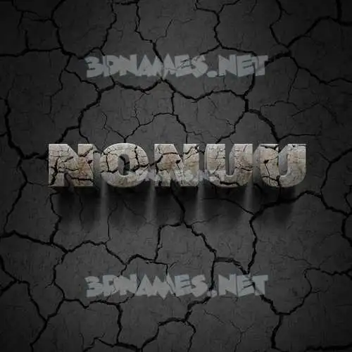 nonuu in Cracked Stone style - 3D name wallpaper