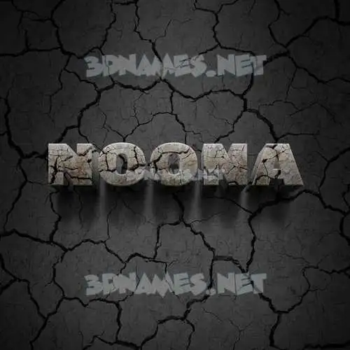 noona in Cracked Stone style - 3D name wallpaper