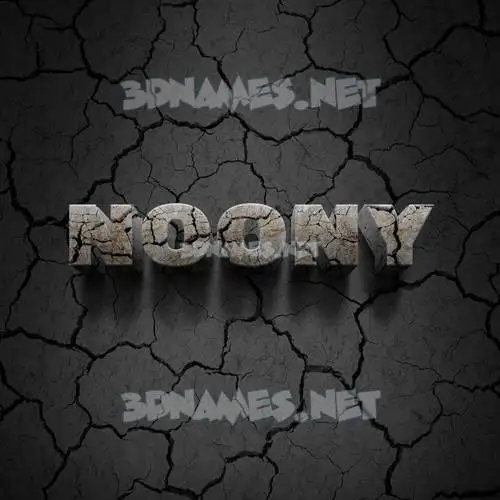 noony in Cracked Stone style - 3D name wallpaper