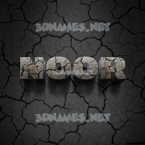 noor in Cracked Stone style - 3D name wallpaper