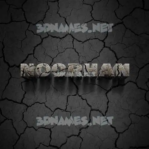 noorhan in Cracked Stone style - 3D name wallpaper