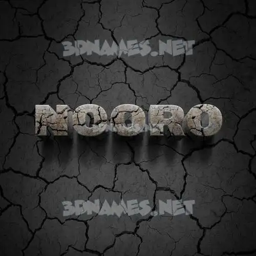nooro in Cracked Stone style - 3D name wallpaper