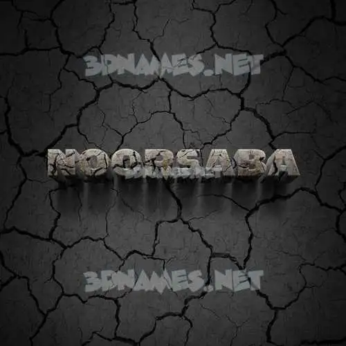 noorsaba in Cracked Stone style - 3D name wallpaper