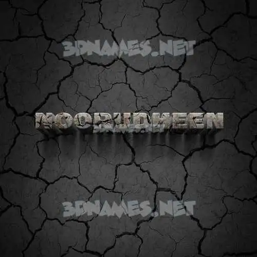 noorudheen in Cracked Stone style - 3D name wallpaper
