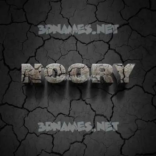 noory in Cracked Stone style - 3D name wallpaper