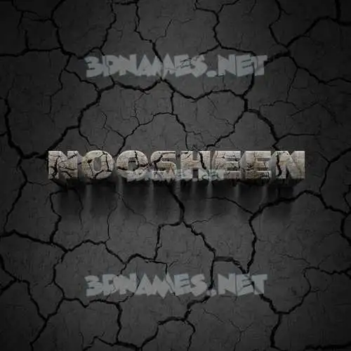 noosheen in Cracked Stone style - 3D name wallpaper