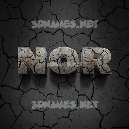 nor in Cracked Stone style - 3D name wallpaper nor in Cracked Stone style - 3D name wallpaper
