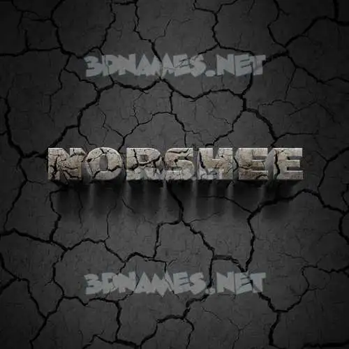 norshee in Cracked Stone style - 3D name wallpaper