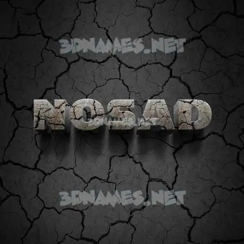 nosad in Cracked Stone style - 3D name wallpaper