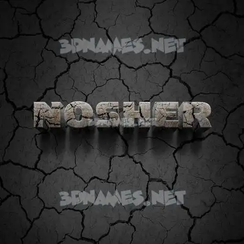 nosher in Cracked Stone style - 3D name wallpaper