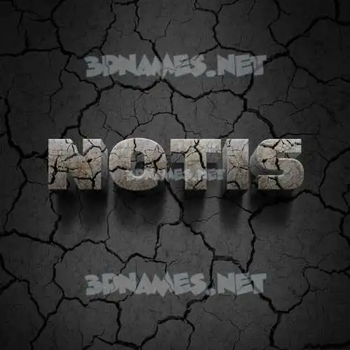 notis in Cracked Stone style - 3D name wallpaper
