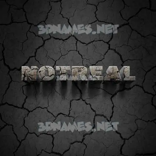 notreal in Cracked Stone style - 3D name wallpaper