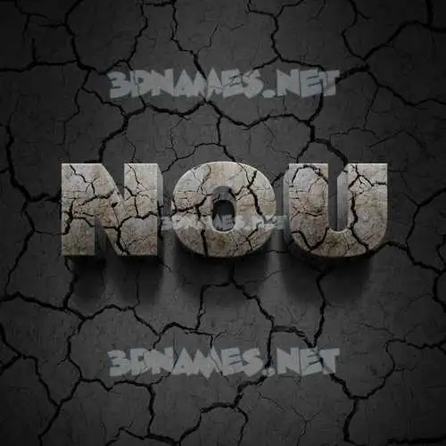 nou in Cracked Stone style - 3D name wallpaper nou in Cracked Stone style - 3D name wallpaper