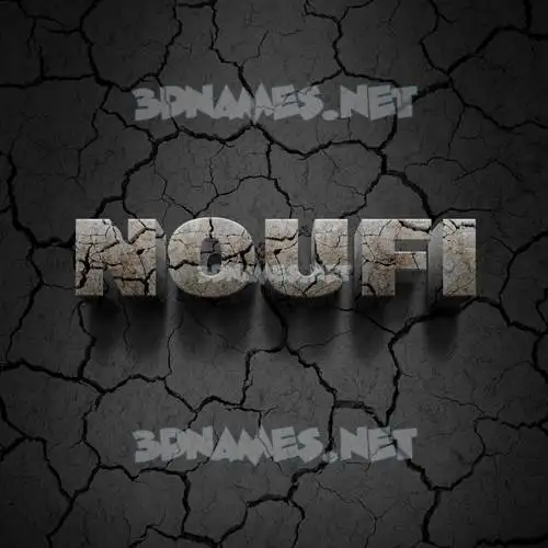 noufi in Cracked Stone style - 3D name wallpaper