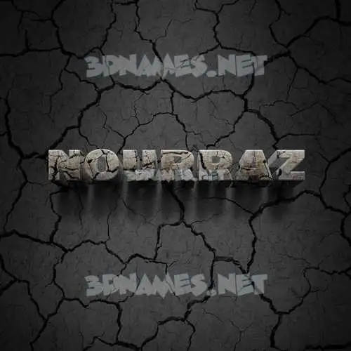 nourraz in Cracked Stone style - 3D name wallpaper