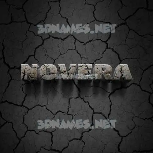 novera in Cracked Stone style - 3D name wallpaper