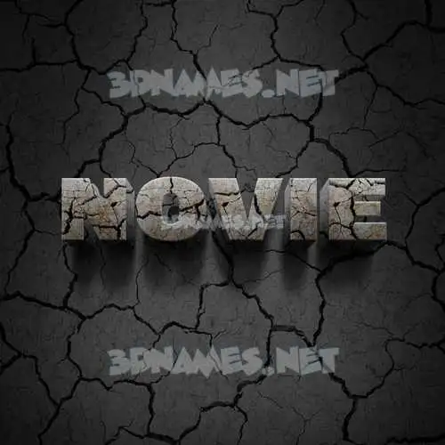 novie in Cracked Stone style - 3D name wallpaper