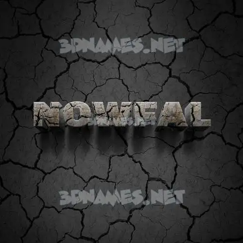nowfal in Cracked Stone style - 3D name wallpaper