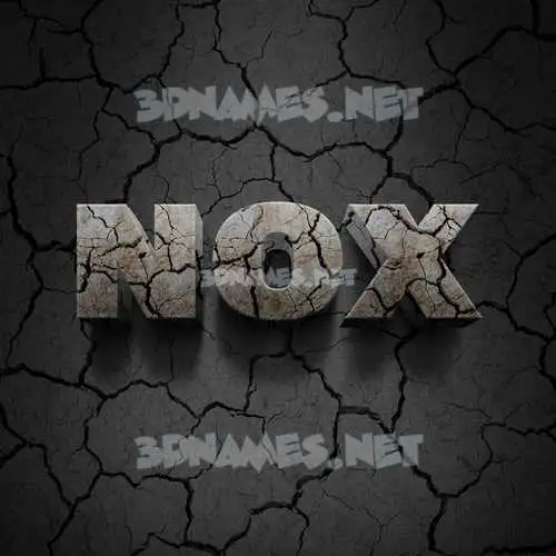 nox in Cracked Stone style - 3D name wallpaper