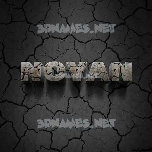 noyan in Cracked Stone style - 3D name wallpaper