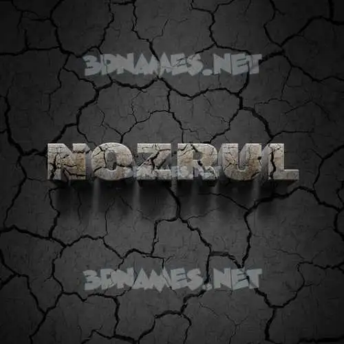 nozrul in Cracked Stone style - 3D name wallpaper nozrul in Cracked Stone style - 3D name wallpaper
