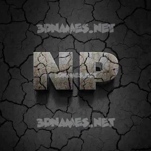 np in Cracked Stone style - 3D name wallpaper