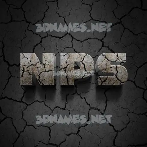 nps in Cracked Stone style - 3D name wallpaper