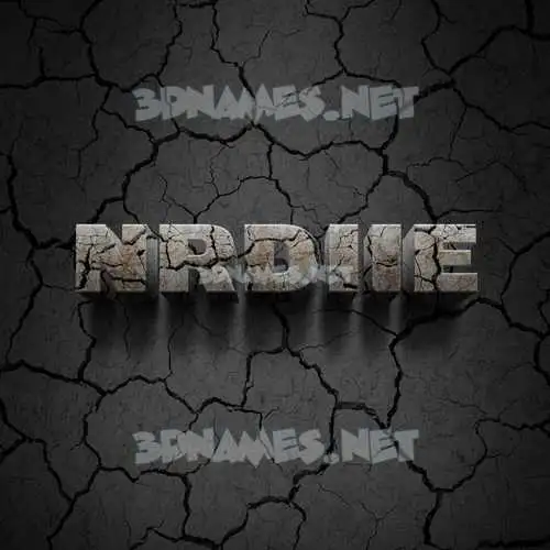 nrdiie in Cracked Stone style - 3D name wallpaper