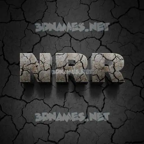 nrr in Cracked Stone style - 3D name wallpaper