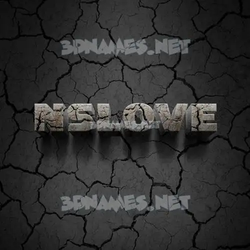 nslove in Cracked Stone style - 3D name wallpaper