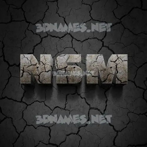nsm in Cracked Stone style - 3D name wallpaper nsm in Cracked Stone style - 3D name wallpaper