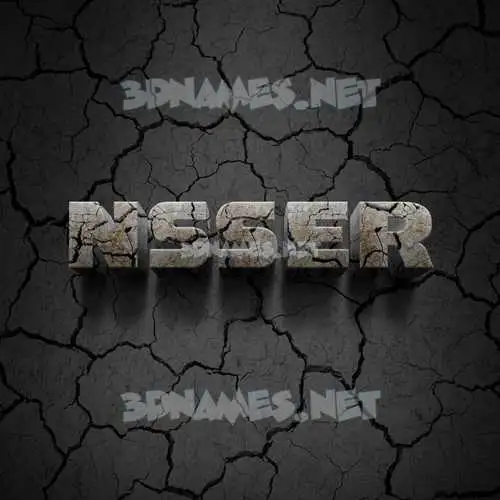 nsser in Cracked Stone style - 3D name wallpaper