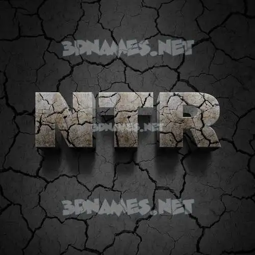 ntr in Cracked Stone style - 3D name wallpaper