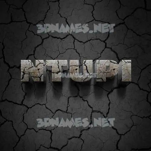 ntupi in Cracked Stone style - 3D name wallpaper
