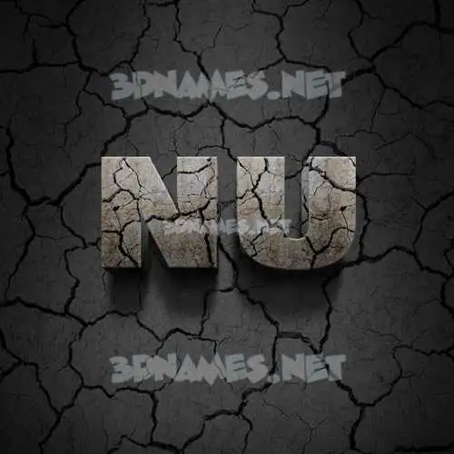 nu in Cracked Stone style - 3D name wallpaper nu in Cracked Stone style - 3D name wallpaper