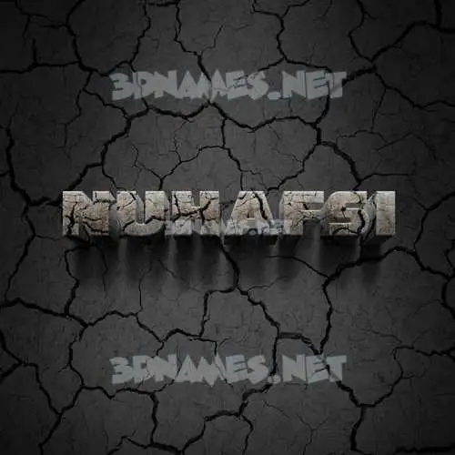 nuhafsi in Cracked Stone style - 3D name wallpaper