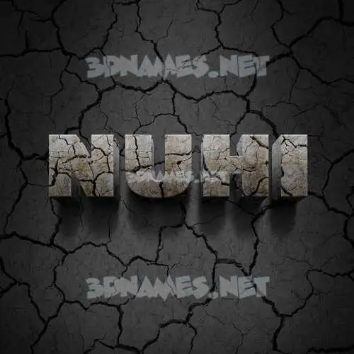 nuhi in Cracked Stone style - 3D name wallpaper