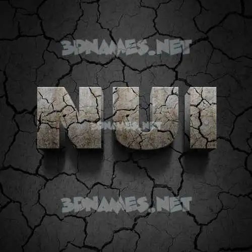 nui in Cracked Stone style - 3D name wallpaper nui in Cracked Stone style - 3D name wallpaper